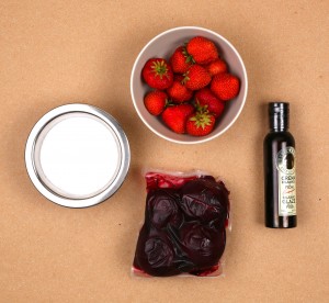 Ingrédients du coulis betterave et fraise