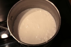 Portez le lait de coco à ébullition