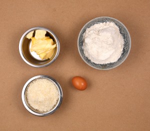 Ingrédients pâte sablée au parmesan