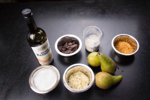 Ingrédients de la poire au chocolat