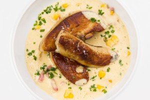 Foie gras poêlé et son coulis de maïs de Yannick Alléno
