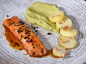 Saumon à la japonaise, brocoli et pommes de terre (recette menu Thermomix en vidéo)