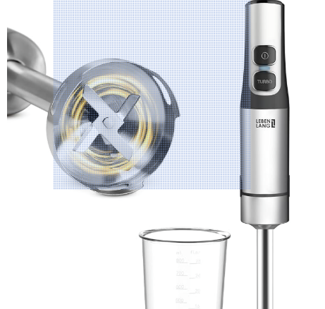 Mixeur plongeant 1500W Acier inoxydable - Gobelet doseur 800ml