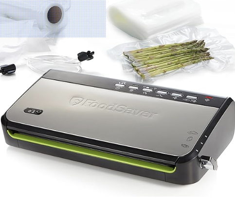 FoodSaver FFS005X Machine sous Vide avec Compartiment de Rangement pour Rouleau et Cutter, Fonction Pulse